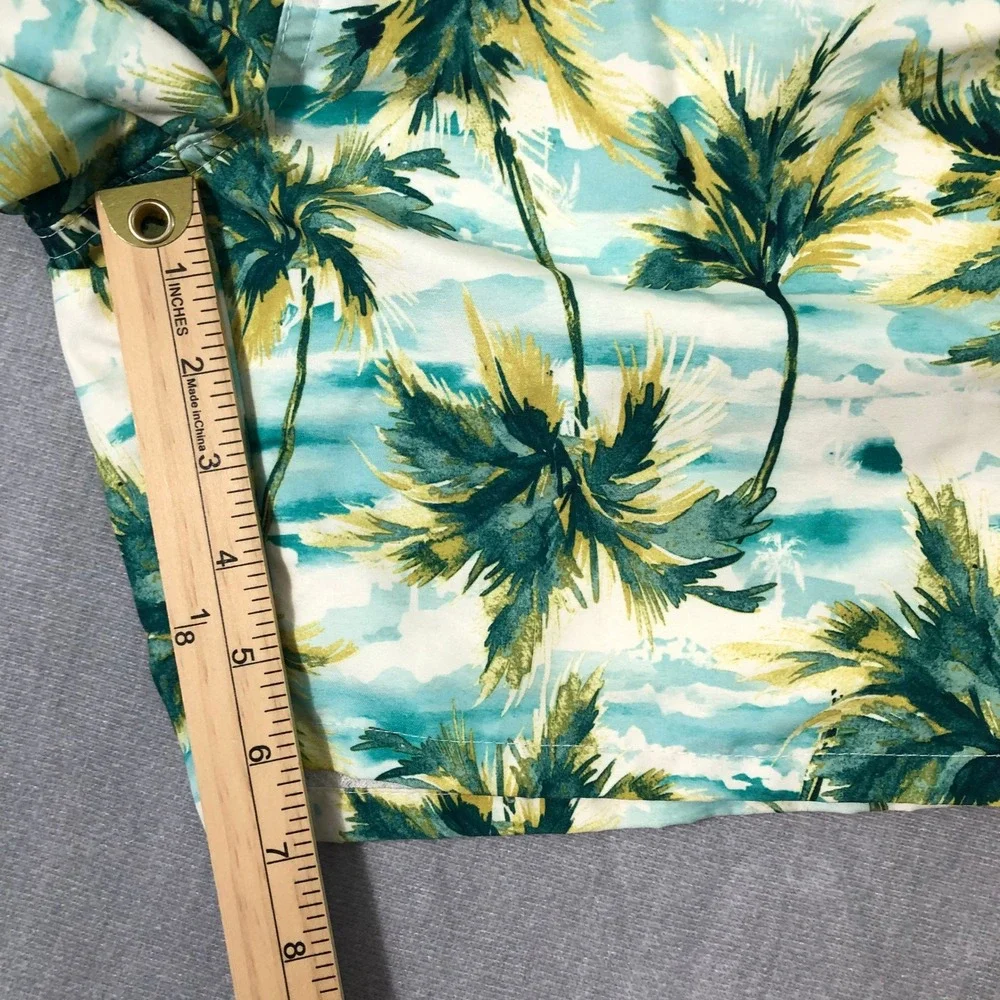 Old Navy Swim Trunks Mens Medium Green Palm Tree Tropical Board Shorts Beachwear